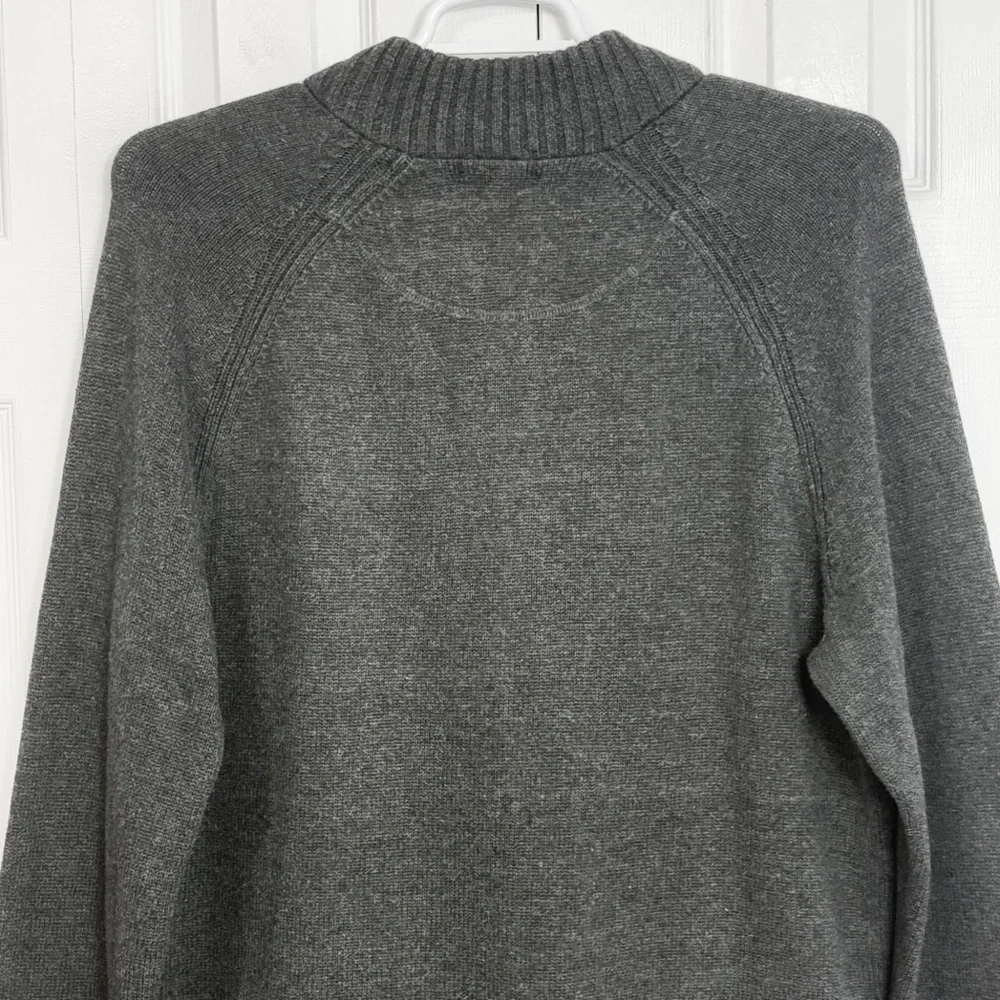 Calvin Klein Gray & Black Mixed Media Quilted Front Zip Sweater Jacket XL